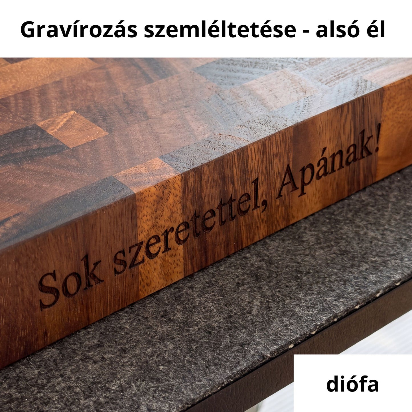 Huszárfa M02 - Kézzel készült prémium akácfa vágódeszka